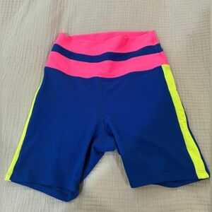 Workout Shorts - Blue, Pink, and Yellow